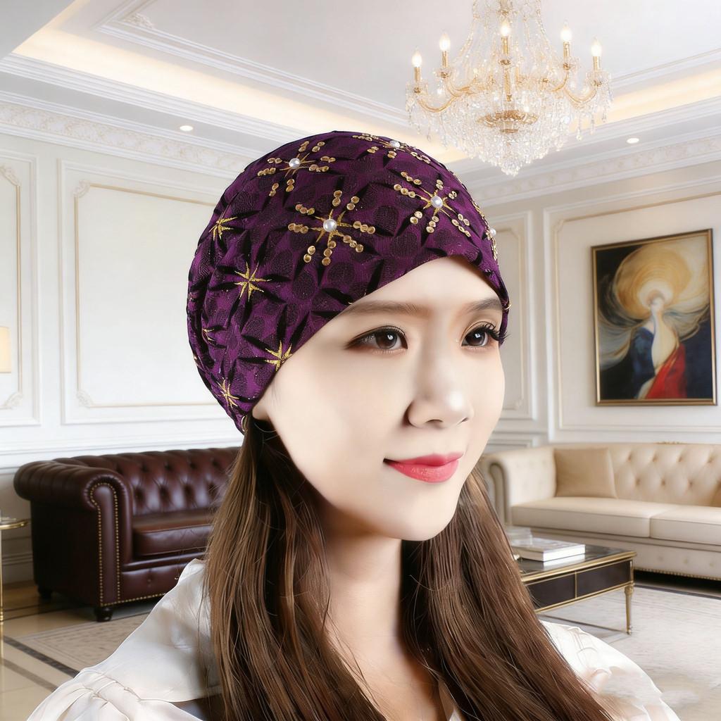 Stitched Embroidered Flap Hat For Women Spring Autumn Fashion Trendy Headwear