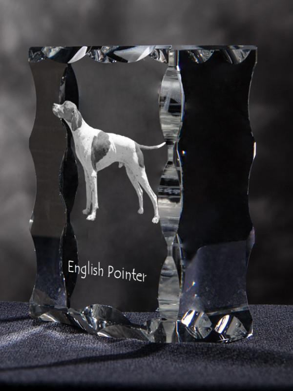 English Pointer - Crystal with a Picture of a Dog, Glass Statuette with a Picture, Unique Frame with a Picture from Art-Dog Brand