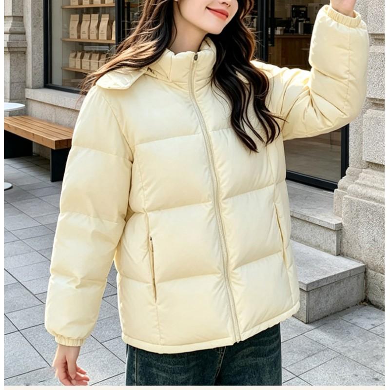 Womens Short Puffer Jacket 2026 Winter Duck Down Hooded Coat Lightweight Warm Casual Outerwear