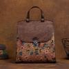 Vintage em relevo mochila de couro genuíno saco feminino estilo chinês floral natural macio ladise sacos viagem