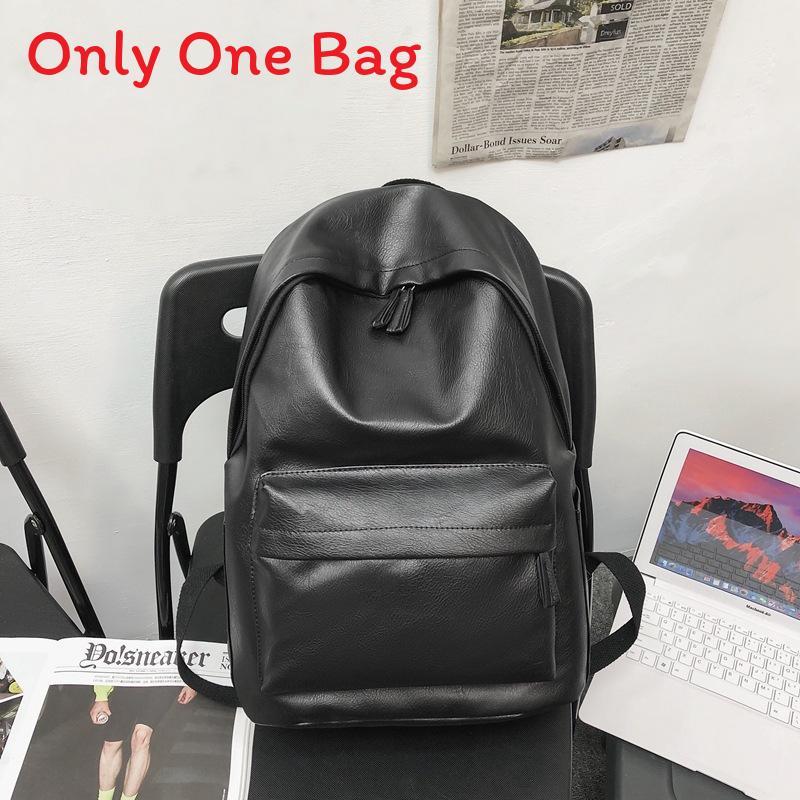 

Casual Pu Leather Backpack For Students With Design For School And Travel чёрный
