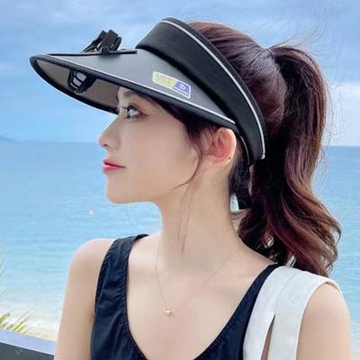 Fan şapka 3 hız ayarlanabilir Fan açısı açık hava şapkası şarj edilebilir küçük Fan büyük ağız içi boş silindir şapka Anti-UV seyahat şapkası