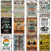 SQ-DGLZ Vintage Camping Rules Relax Metal Sign Plate Tin Sign Plate Home Bar Door Wall Decor Sticker Decoration Plaque Poster