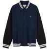 Jeans Men's Fleece Color-block Baseball Jacket