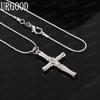 925 Sterling Silver Simple Bamboo Cross Pendant Necklace - Stylish Evening Jewelry