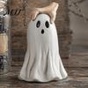 Small Ghost Decoration for Shelves Halloween Figurine, Cute Statue with Creepy Cape Fingers, Artistic Figurine Home Desk Party Decor, Funny