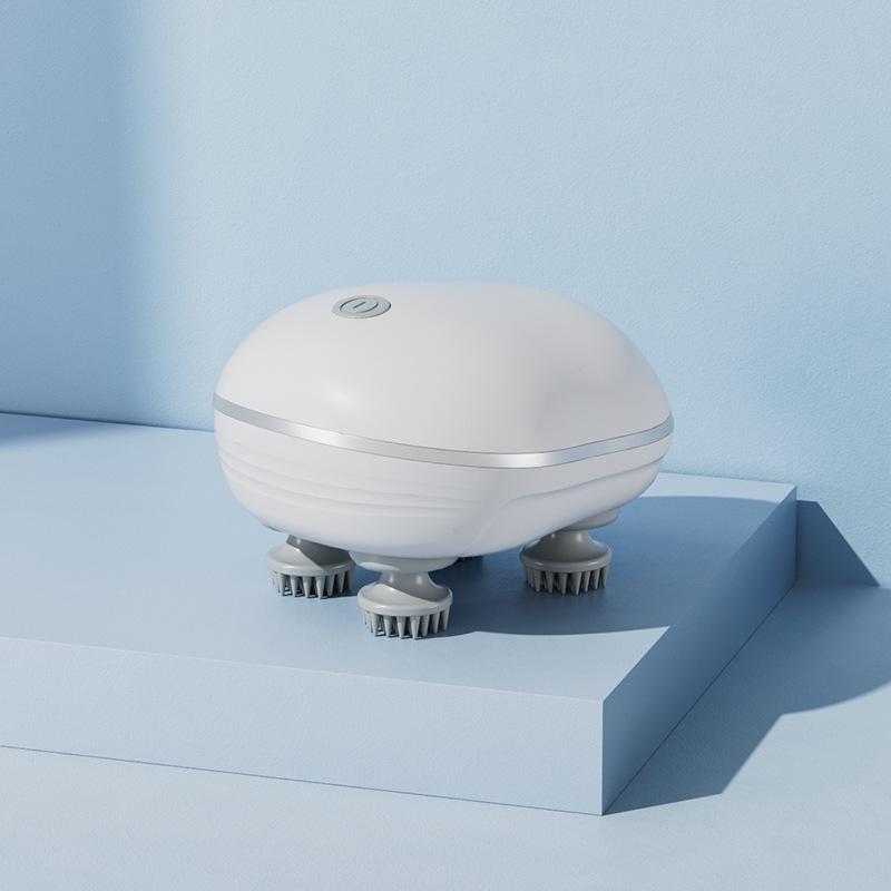 Electric Silicone Scalp Massager - Portable USB Rechargeable Kneading Head and Pet Massager