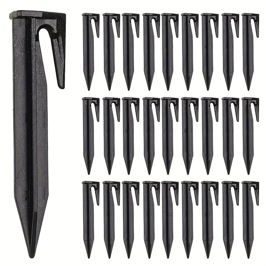 Plastic Garden Stakes for Lawn Edging Cable Fastening Durable Landscape Pins for Boundary Marking and Wire Securing with Sharp Point Design
