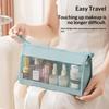Waterproof Mesh Travel Cosmetic Bag With Portable Handle Large Capacity For Travel Vacations And Daily Toiletry Storage