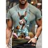 Fashion Versatile Men's Printed Short Sleeve Casual Loose Top T-Shirt Comfortable Crew Neck T-Shirts Men’s