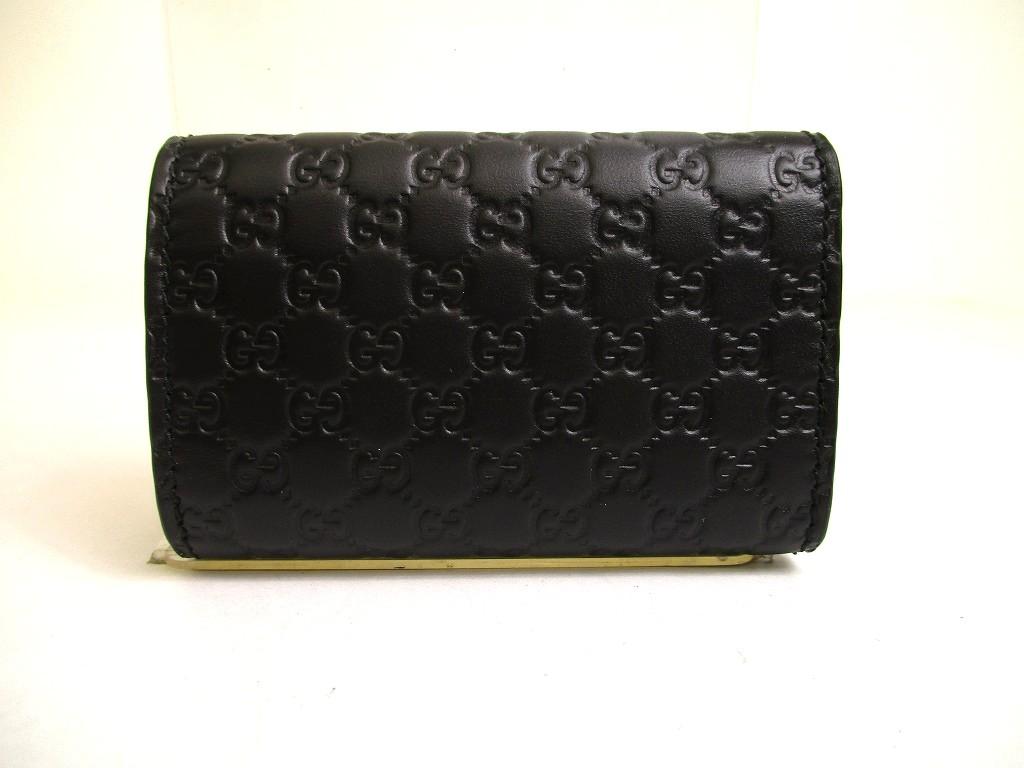 Authentic GUCCI Micro GG Black Leather 6 Pics Key Chain #a972  Pre-owned