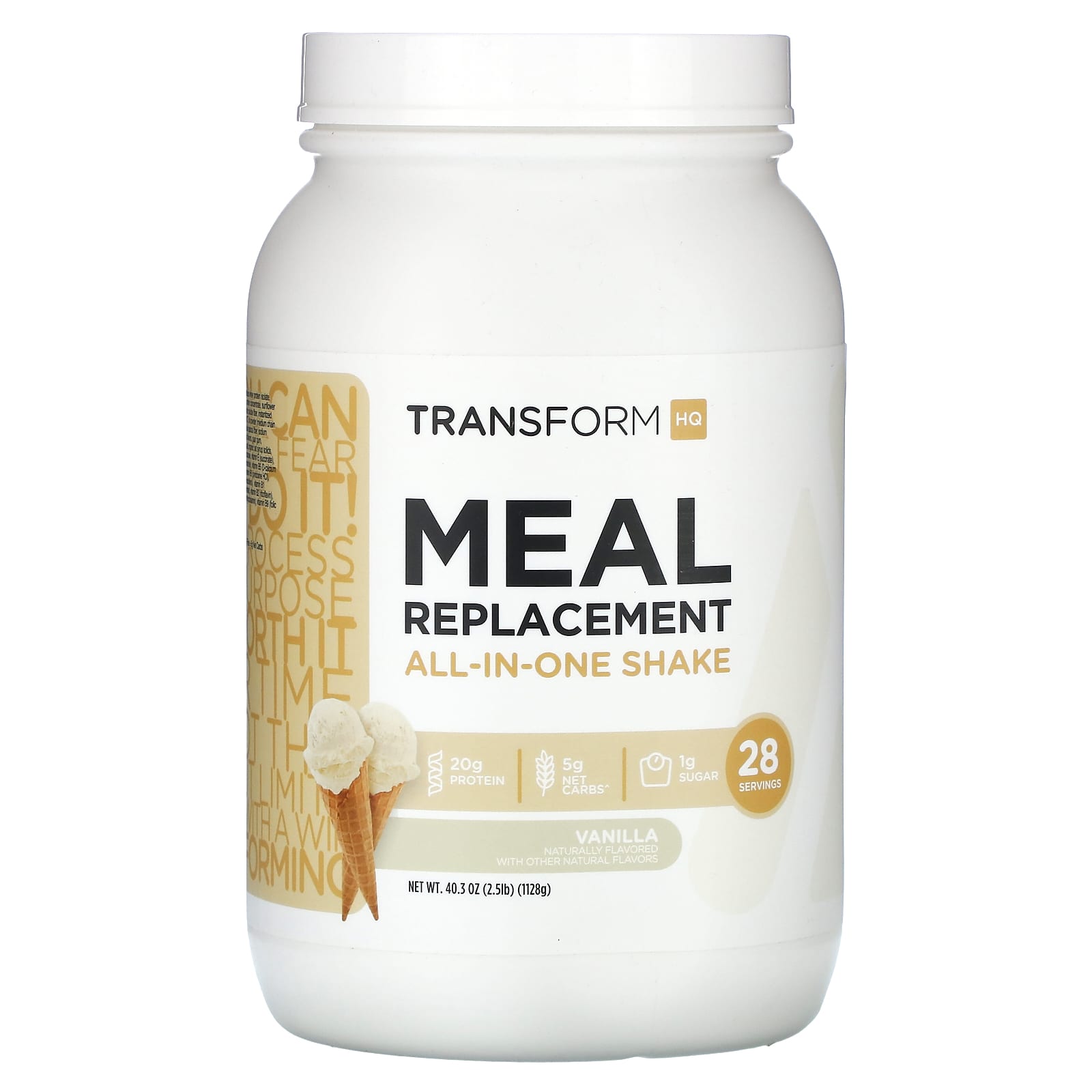 

TransformHQ, meal replacement, all-in-one shake, vanilla flavor, 2.5 lb 40.3 (1128 g)