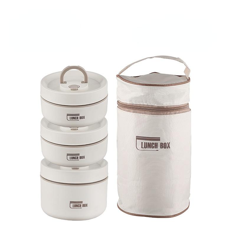 

Портативный термос из нержавеющей стали 304, изолированный ланч-бокс, герметичное ведро, студенческий ланч-бокс, многослойный, круглый бенто-бокс