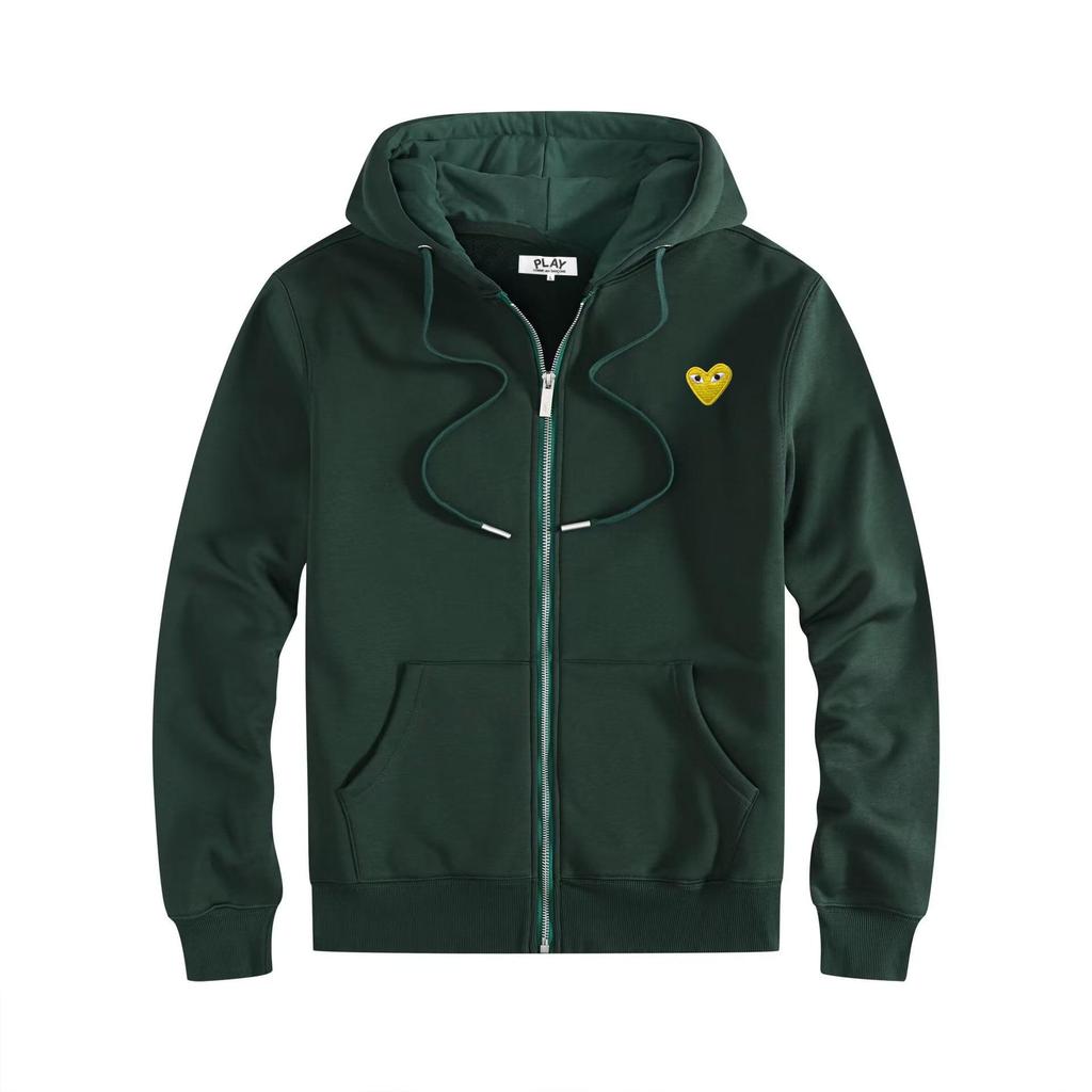 HEYPLAY Peach Heart Japanese Streetwear Unisex Hooded Zip-Up Sweatshirt