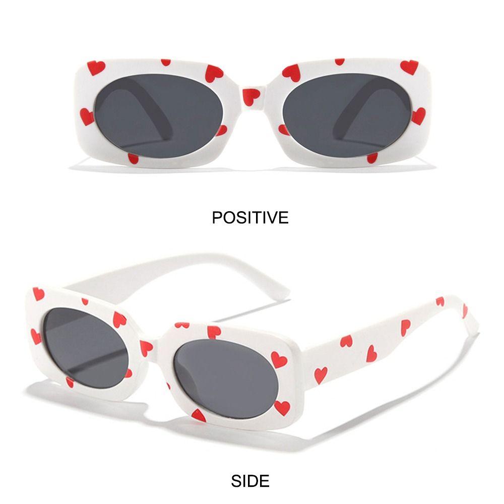 Heart Print Children Sunglasses For 2-8 Years Kids Rectangular Sun Glasses UV400 Sun Protection Girls Boys Shades Eyewear