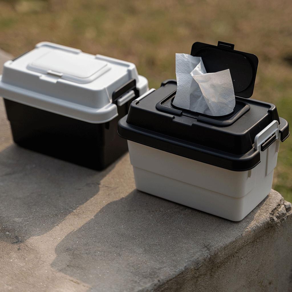 Outdoor Tissue Box Cover Tissue Box Holder Camping Picnic Seasoning Bottle Organizer Desktop Napkin Paper Storage Box