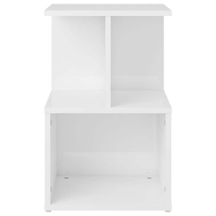 Tables de chevet - Maison Exclusive - Blanc brillant - Bois d'ingénierie - 35x35x55 cm (lot de 2)