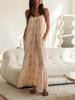 Spring/Summer Elegant Casual Women's Spaghetti Strap Pocket Print Dress