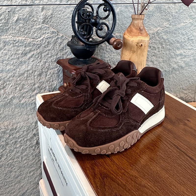 The First Layer of Cowhide, Wula Grass, Pigskin Insoles, German Training Shoes for Women's 2025 Autumn New Thick-soled Forrest Gump Shoes, Sports Wo