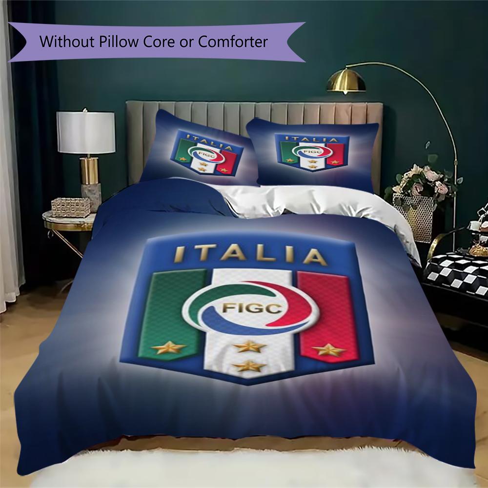 FIGC Muster Bettwäsche, Steppbett Set Bettbezug Kissenbezug Zuhause Geburtstagsgeschenk(1 Bettbezug + 2 Kissenbezüge, ohne Füllung)_lx