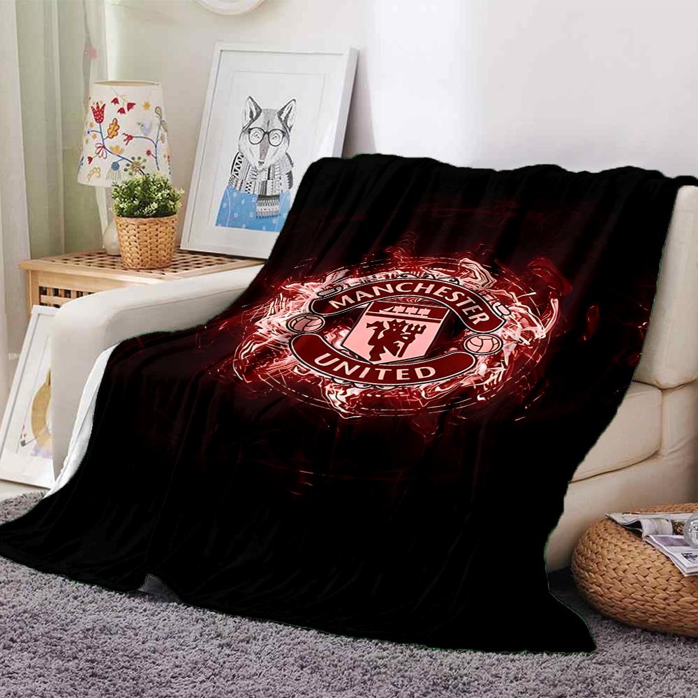 Manchester Crest Blankets Flannel Printed Breathable Warm Throw Blanket for Home Office Bedspreads 0708a10