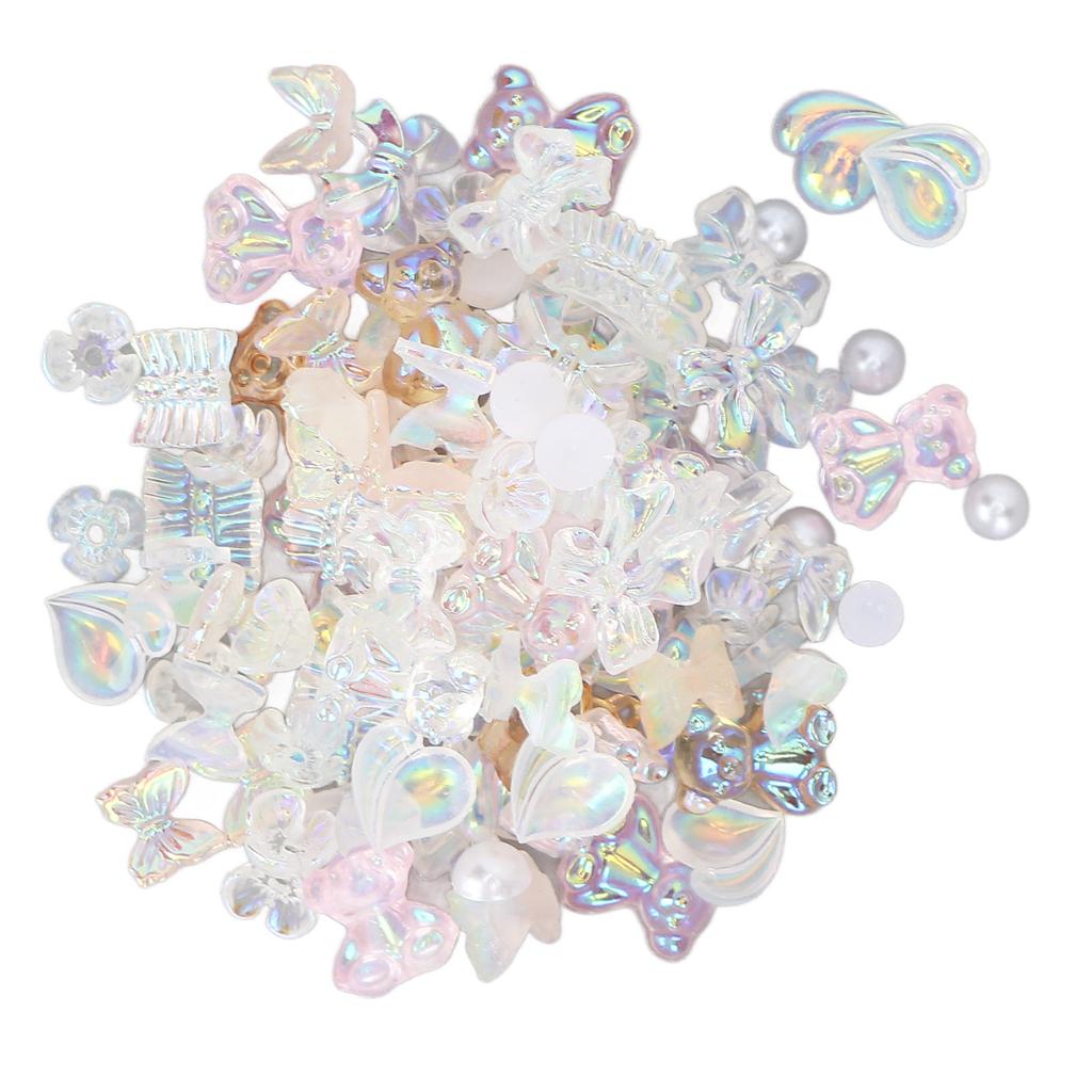 Nail Art Decoration Cute Shiny Delicate Bow Bear Shaped Nail Ornament Accessories for Home Nail Salon