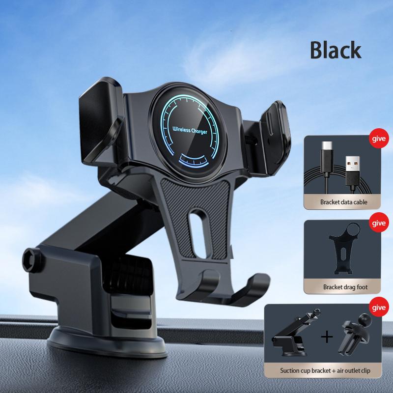 

1/2/3 шт. Автомобільний бездротовий зарядний пристрій для телефону 15 Вт T3 Швидка зарядка Сенсорна електрична підставка Тримач для мобільного телефону Автоматична підтримка телефону 1pc чорний