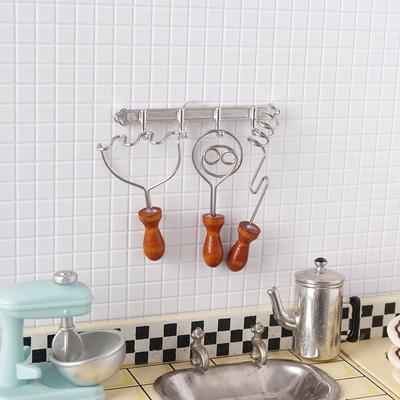 1/12 Dollhouse Mini Kitchen Baking Utensils Doll Cooking Tool Honey Blender Potato Masher Dough Mixer Dolls House Play Toy