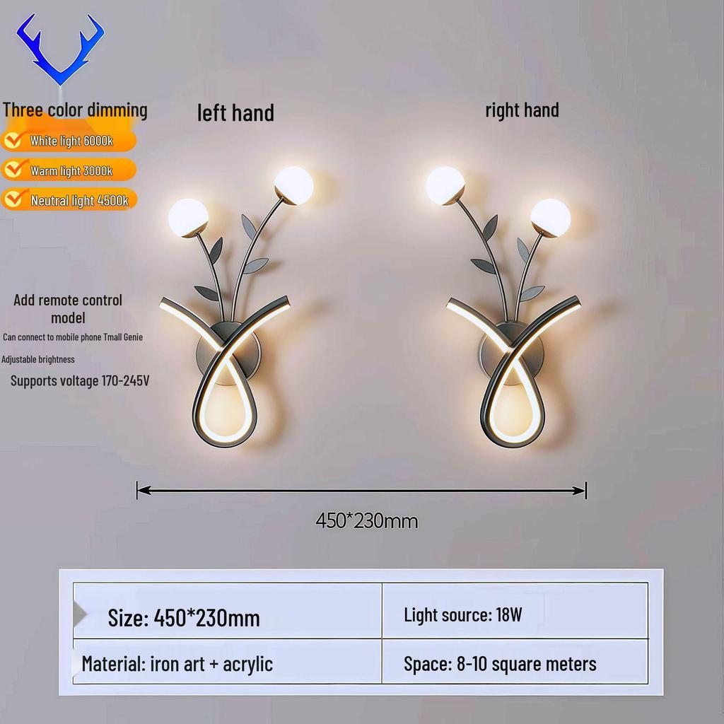 Kreative LED-Wandleuchte für den Innenbereich mit Fernbedienung - Stufenloses Dimmen für Schlafzimmer, Wohnzimmer, Flur, Balkon oder Treppenhaus