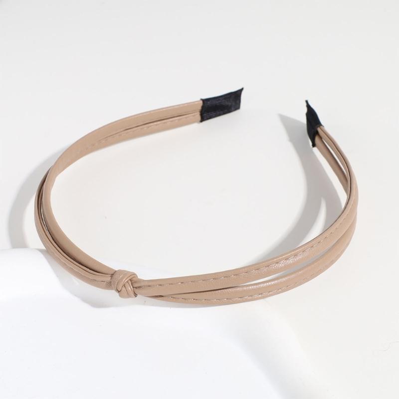 Elegantes Stirnband aus PU-Leder für die Freizeitkleidung Damen-Haarreif Mode-Kopfbedeckungen Accessoires Geknotetes Stirnband Haardekore