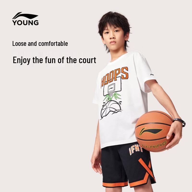 LI-NING Kids Soft Breathable Short-Sleeve T-Shirt 130