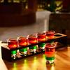 Tequila Shot Glass Set with Glass Holder (Pont Du Monde) (12 Cups + Wooden Cup Holder)