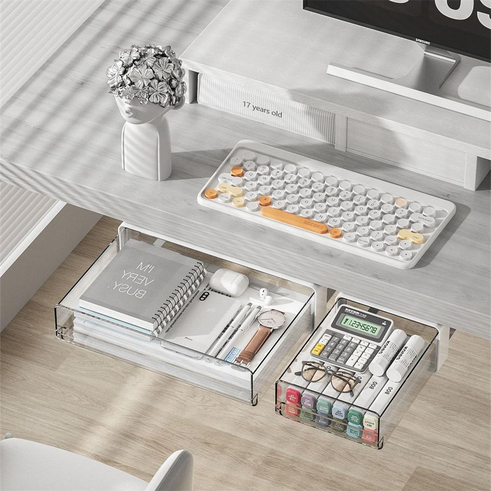 Hanging Storage Case Compact Drawer Organizer Desk Organizer Non-Punching Undertable Case For Office Organization Student Gear