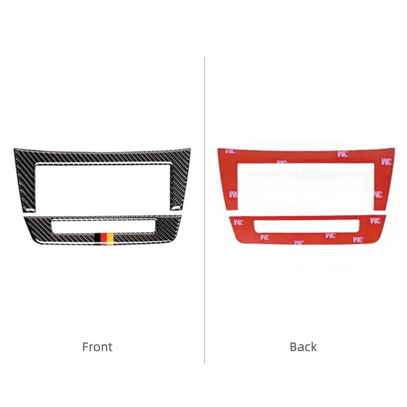 BETTERHUMZ Carbon Fiber For Mercedes Benz W204 C Class Center Console CD Panel Trim Frame Sticker Car Interior