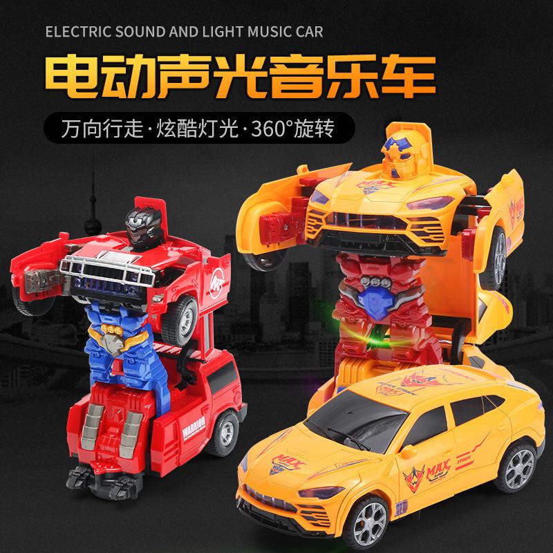 Universal Projection, Automatic Deformation Car Toys, Electric Light Music Deformation Hummer Police Car, Dancing Robot