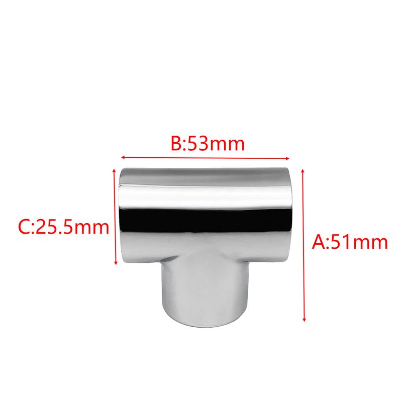 

High-Quality 316 Stainless Steel Marine Boat 3 Way Handrail Fitting 90° Rail Tee Joint Connector for 25mm Tube/Pipe 25mm