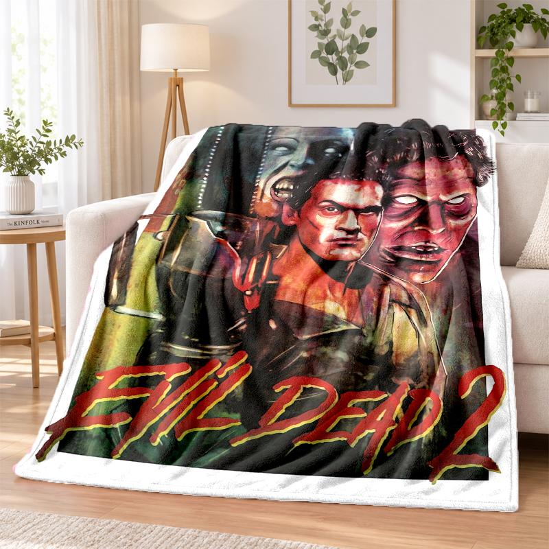 Evil Dead Ash Williams Flannel Throw Blanket Soft Warm Cozy For Sofa Bed Indoor Home Bedroom Use