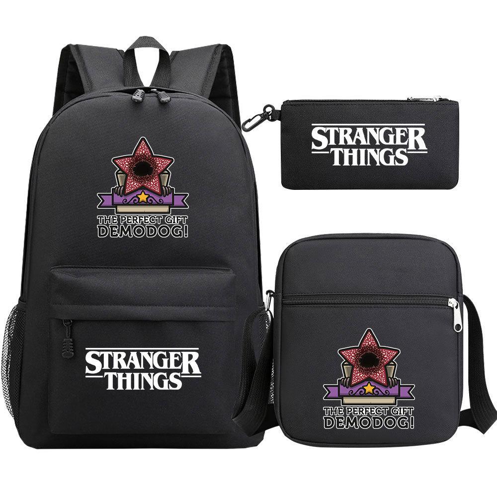 Stranger Things Star Printing Teen Student School Bag Three-Piece Men'S And Women'S Backpack