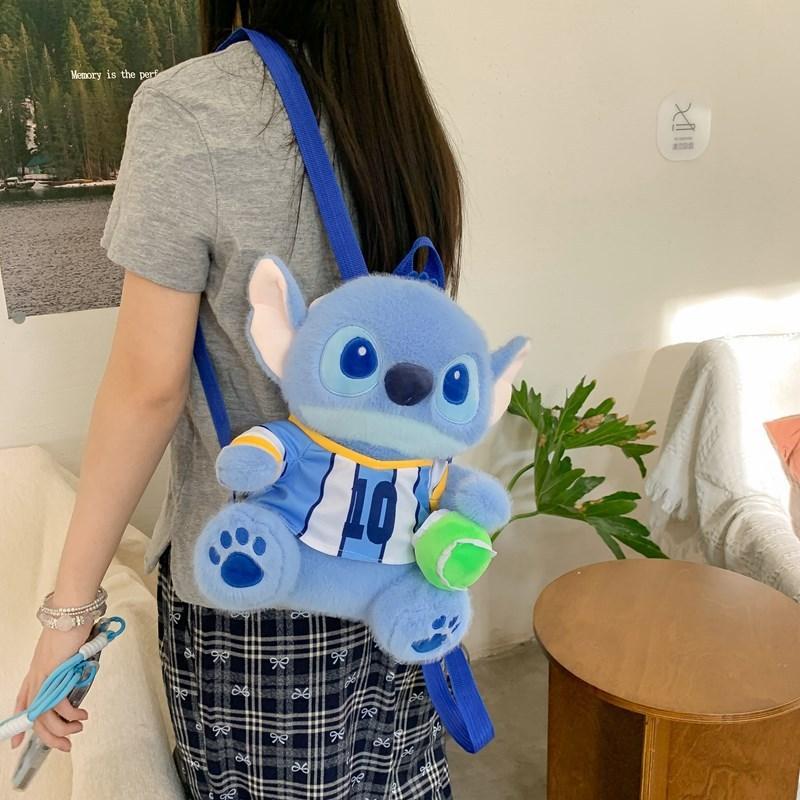 Blue Basketball Cute And Football Design Plush Backpack Children For