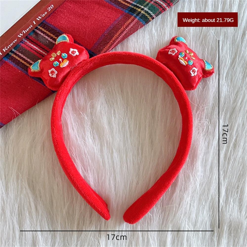 

1/3 шт., повязка на голову с мультяшным драконом для женщин, китайский Новый год, красные повязки для волос, детский плюшевый праздничный головной убор