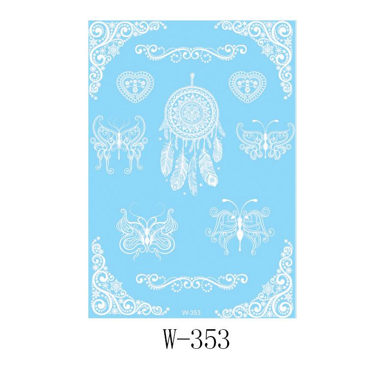 Black And White Lace Tattoo Sticker Wedding Bride Waterproof Tattoo Sticker Tattoo