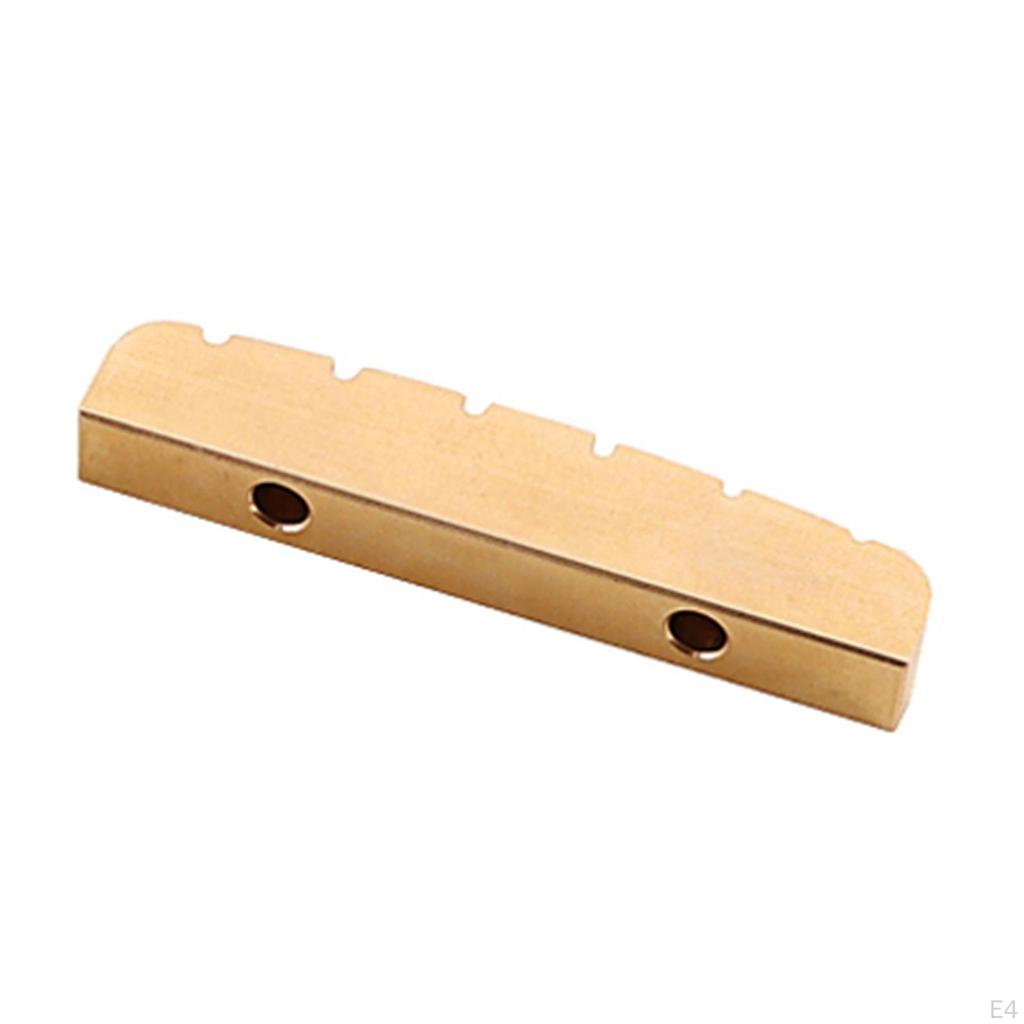 Brass Slotted Nut Durable Flat Bottom Guitars Parts 43mm for Bass Guitar Accessory