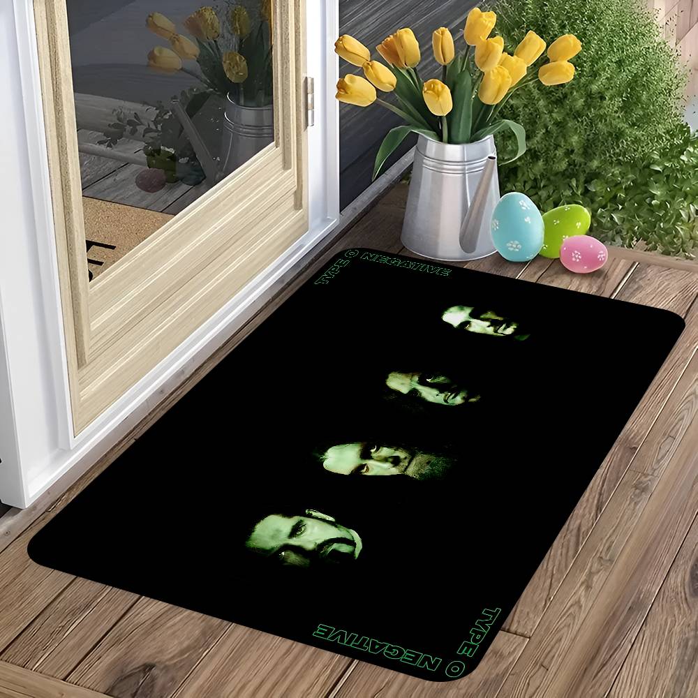 Classic Band T-Type O N-Negative Entrance Door Mat Washable Non-Slip Living Room Sofa Chairs Area Mat Kitchen Welcome Doormat