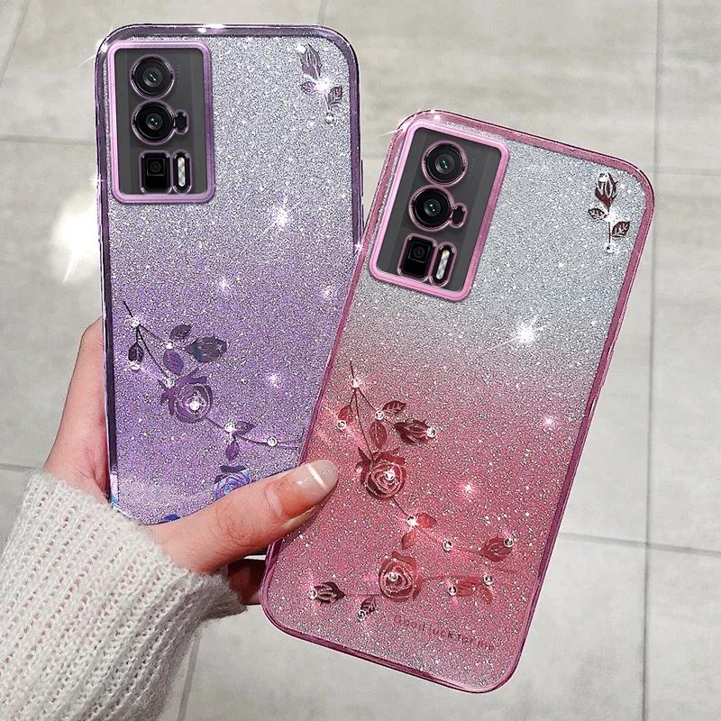 For Redmi Note 12s 11 8 9 10 13 Pro Plus 9A 9C 10C 10A 12C Glitter Rhinestones Shiny Diamond Phone Soft Silicone Case