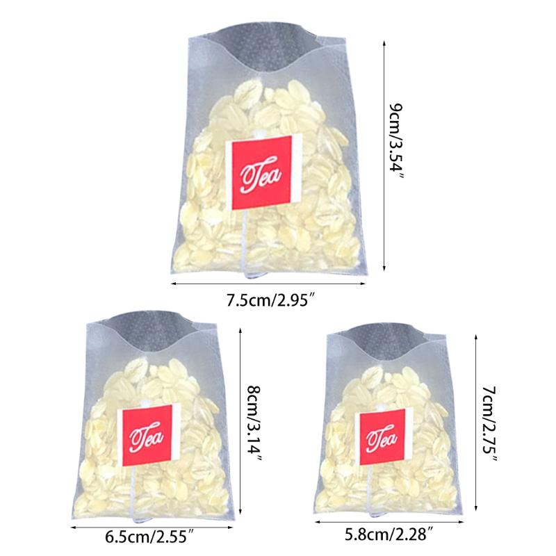 XXUB 100 Pieces Disposable Empty Tea Bag Nylon Fold Close Heat Seal Filter Teabag Simple Disposable Nylon Tea Infuser Bag