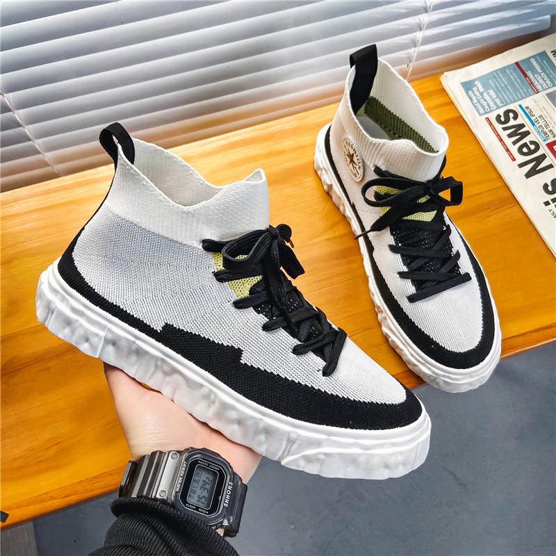 Scarpe da Ginnastica Tessute Primavera 2025 Uomo Mid-top Tela Sneakers Uomo Casual Scarpe Bianche