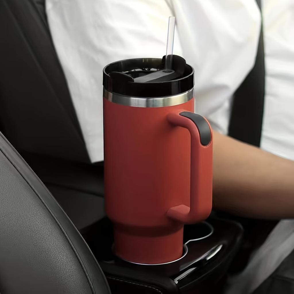 40oz/1200ml Large Capacity Insulation Tumbler With Straw, Portable Car Cup With Handle Suitable For Car Home Office Travel Birthday Gifts
