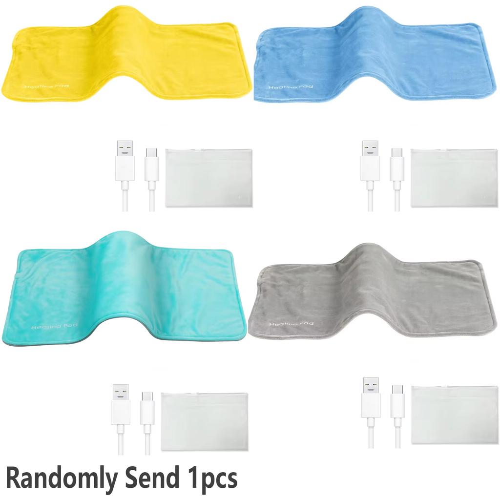 1 Stück USB 5V Elektrisches Heizkissen für Krämpfe & Rückenschmerzlinderung Wärmekissen mit 59 Zoll Kabel Mini Heizdecke Grau Blau Grün
