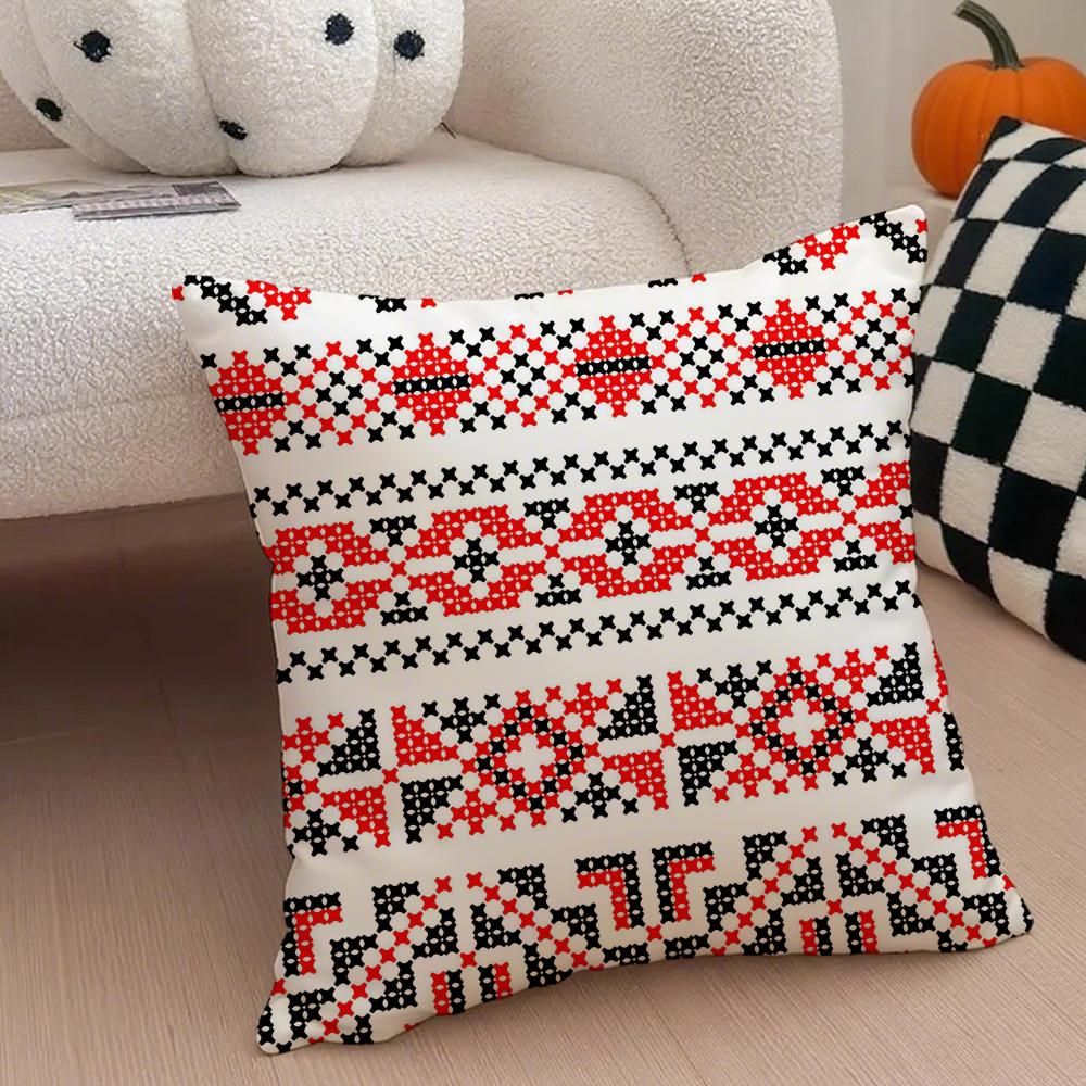 Russianstyle pattern Cushion Cover Throw Pillow Cover Hidden Button Durable Polyester Chair Cushion