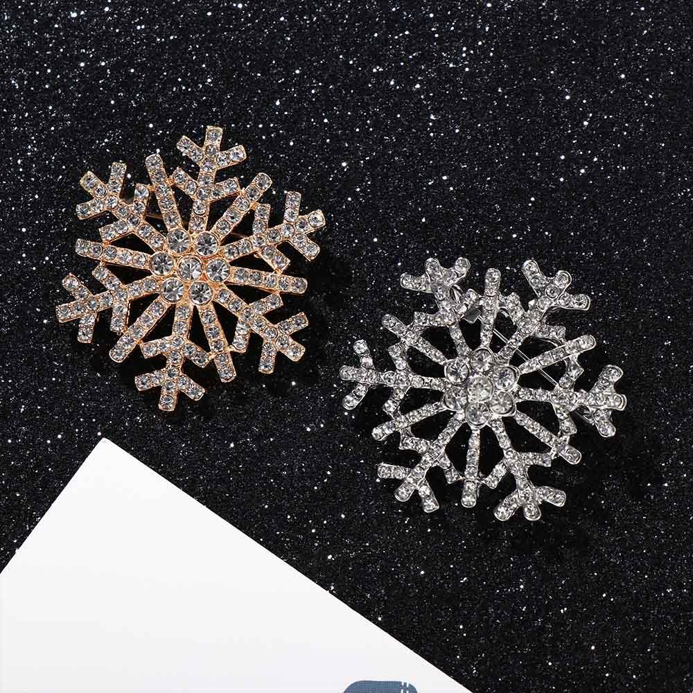 Zircon Creative Snowflake Brooch Zinc Zinc Zinc Alloy Elegant Decoration